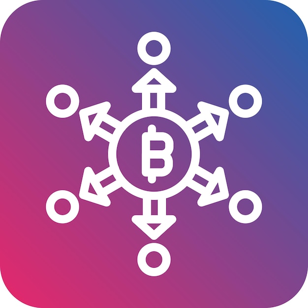 Diseño vectorial Estilo de icono de finanzas descentralizadas