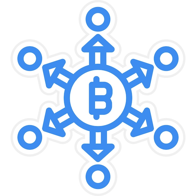 Diseño vectorial Estilo de icono de finanzas descentralizadas