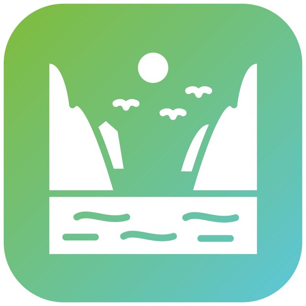 Diseño vectorial Estilo del icono de Fjord