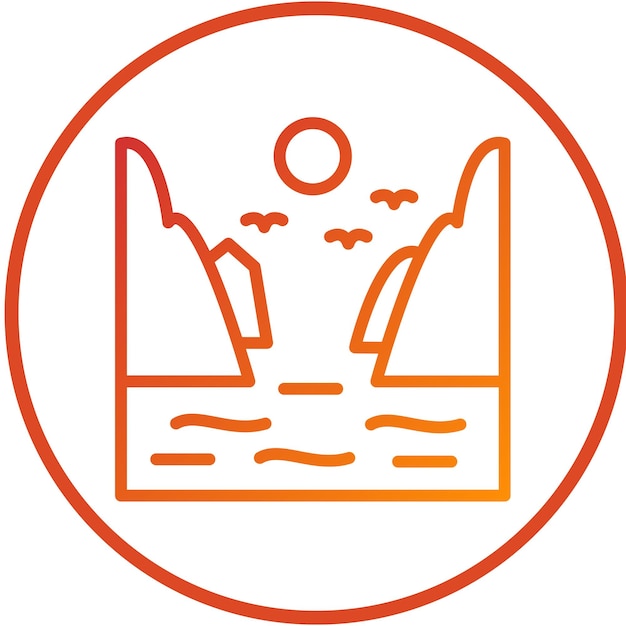 Diseño vectorial Estilo del icono de Fjord