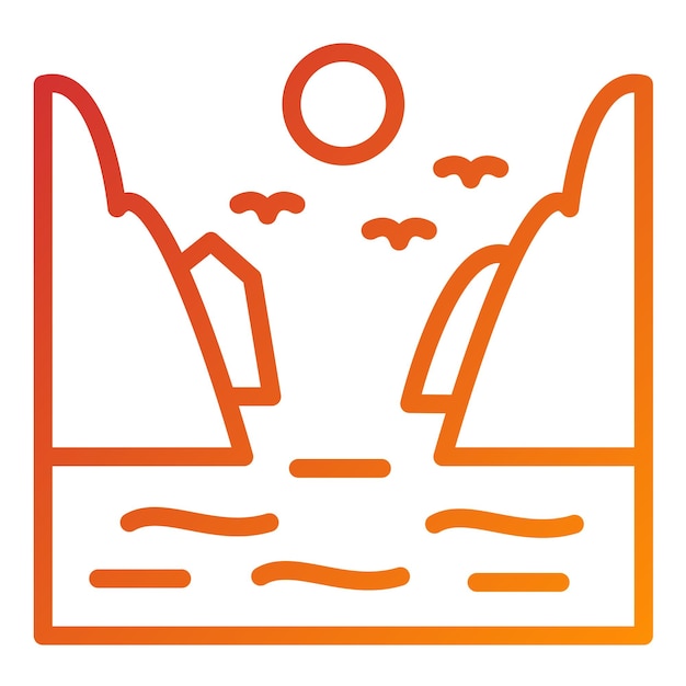 Diseño vectorial Estilo del icono de Fjord