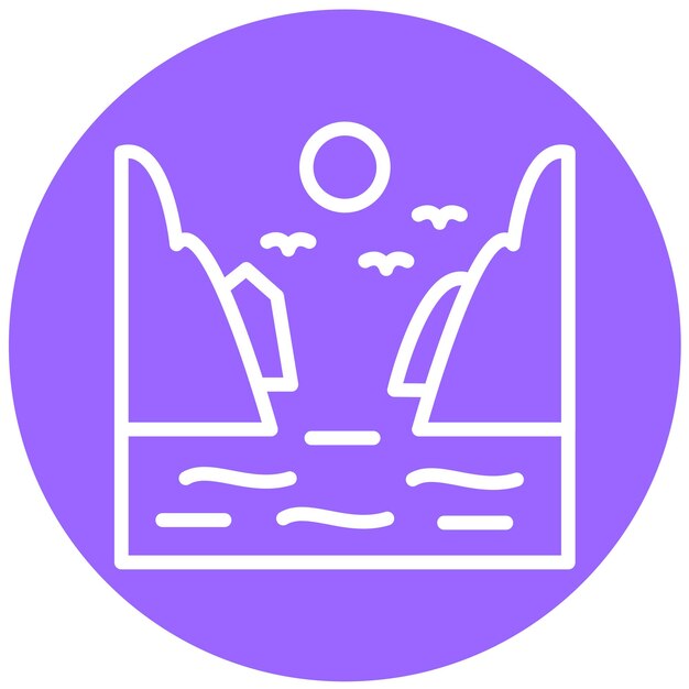 Diseño vectorial Estilo del icono de Fjord