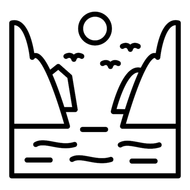 Diseño vectorial Estilo del icono de Fjord