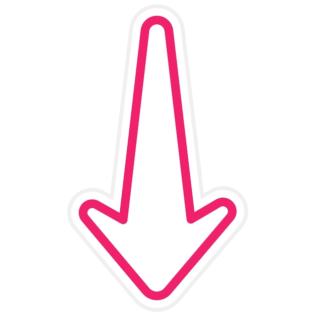 Diseño vectorial Estilo del icono de la flecha hacia abajo