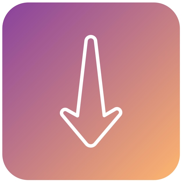 Diseño vectorial Estilo del icono de la flecha hacia abajo
