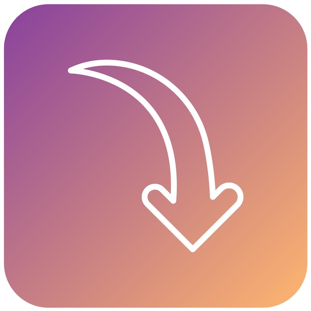 Diseño vectorial Estilo del icono de la flecha hacia abajo