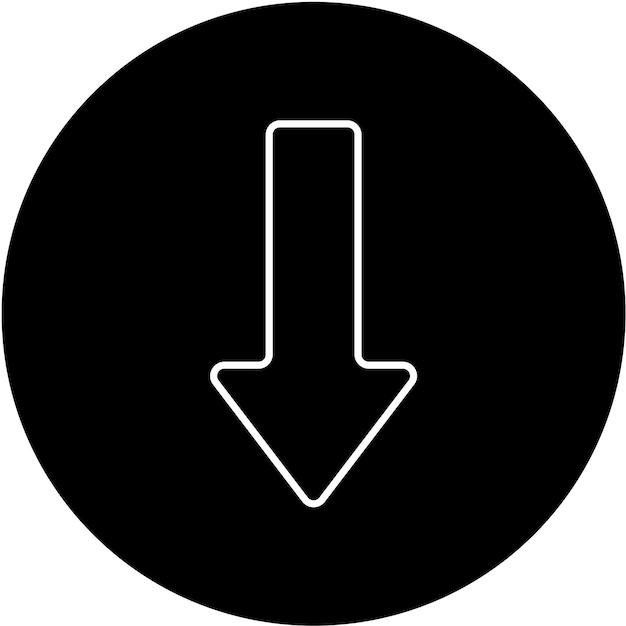 Diseño vectorial Estilo del icono de la flecha hacia abajo