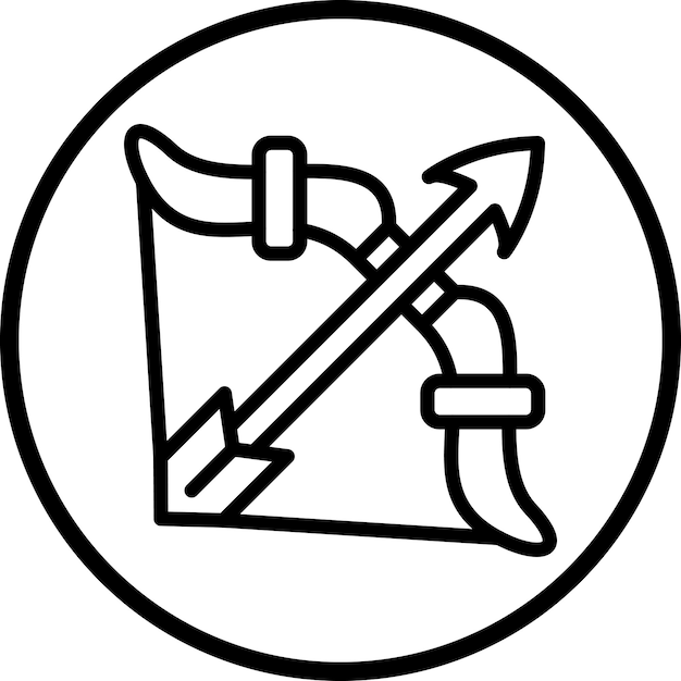 Diseño vectorial Estilo del icono de la flecha del arco