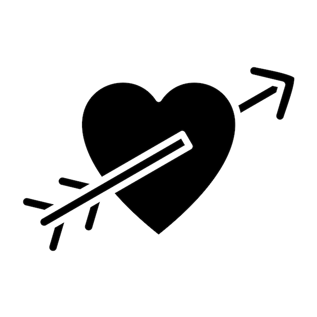 Diseño vectorial Estilo del icono de la flecha del corazón