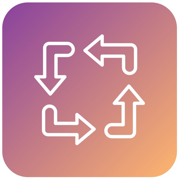 Diseño vectorial Estilo del icono de la flecha rectangular
