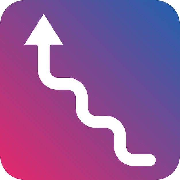 Diseño vectorial Estilo de icono de flecha en zigzag