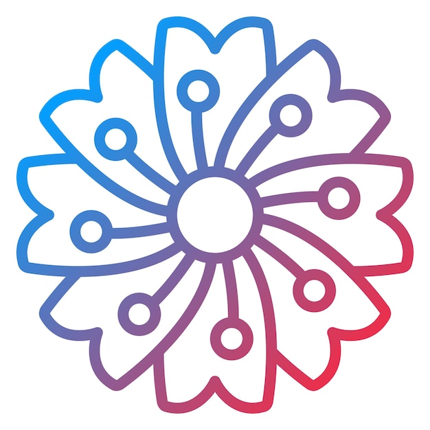 Diseño vectorial del estilo del icono de la flor de cerezo