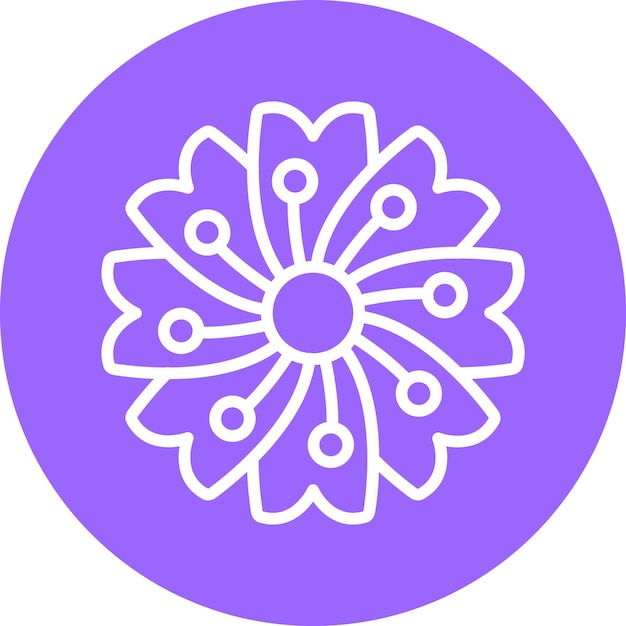 Diseño vectorial del estilo del icono de la flor de cerezo