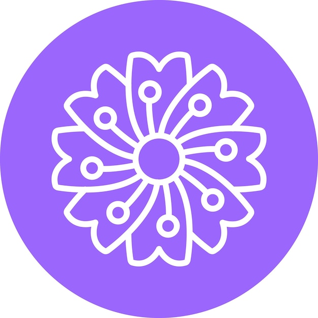 Diseño vectorial del estilo del icono de la flor de cerezo