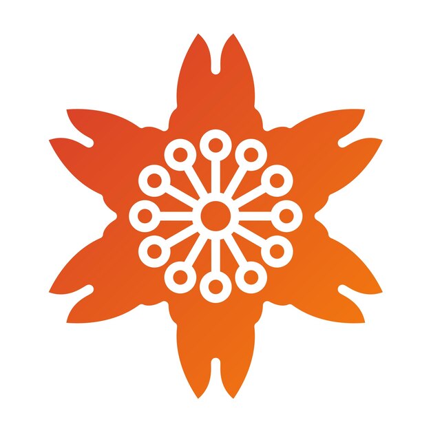 Diseño vectorial del estilo del icono de la flor de cerezo