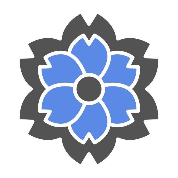 Diseño vectorial del estilo del icono de la flor de cerezo