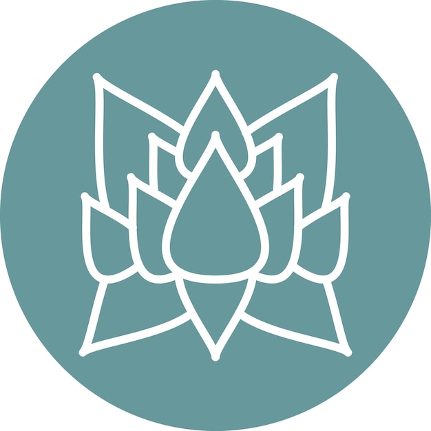 Diseño vectorial Estilo del icono de la flor de loto