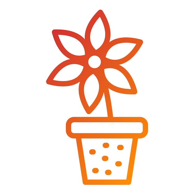 Diseño vectorial de estilo de icono de flor