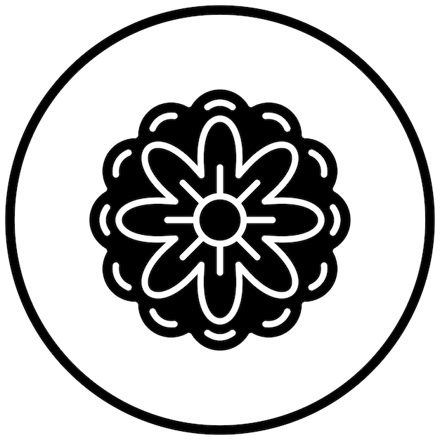 Diseño vectorial de estilo de icono de flor