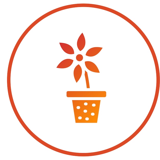 Diseño vectorial de estilo de icono de flor