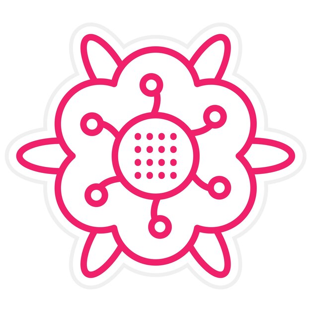 Diseño vectorial del estilo del icono de las flores de fresa