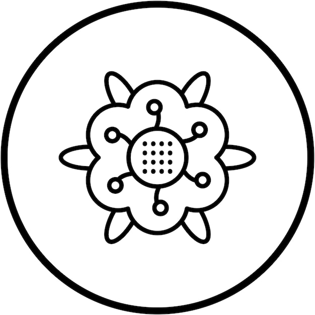 Diseño vectorial del estilo del icono de las flores de fresa