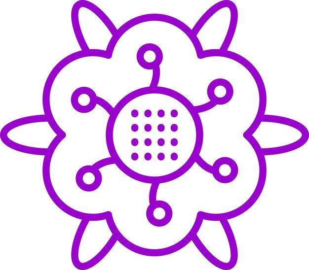 Diseño vectorial del estilo del icono de las flores de fresa
