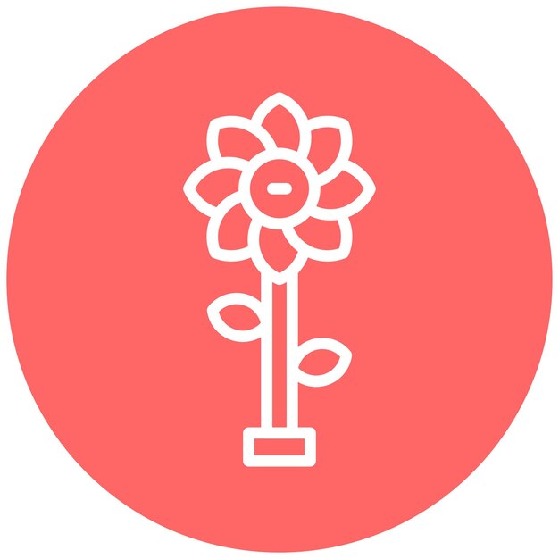 Diseño vectorial Estilo de icono de flores virtuales