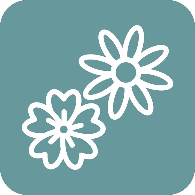 Diseño vectorial Estilo de icono de flores