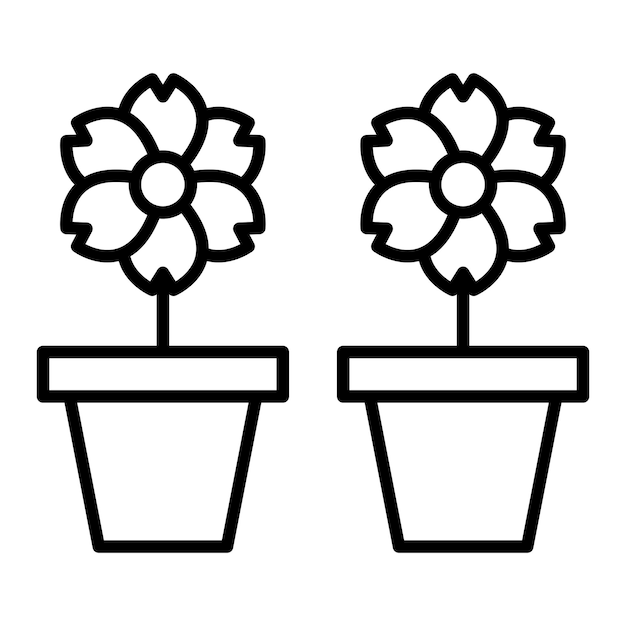 Diseño vectorial Estilo de icono de flores