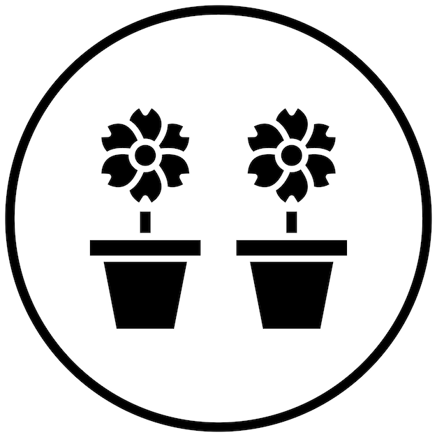 Diseño vectorial Estilo de icono de flores