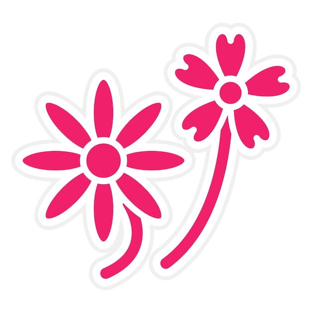 Vector diseño vectorial estilo de icono de flores