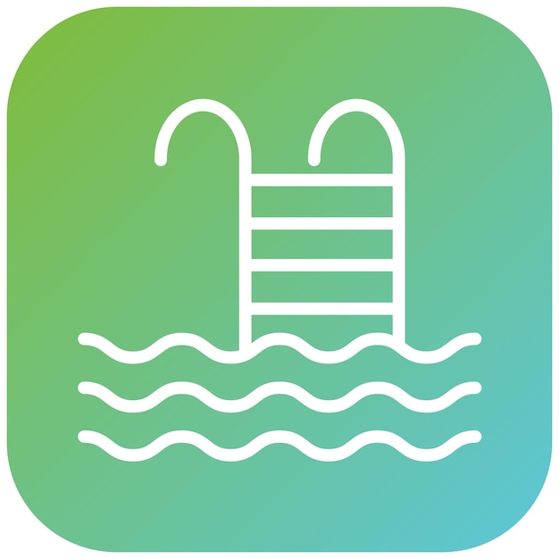 Diseño vectorial Estilo del icono flotante de la piscina