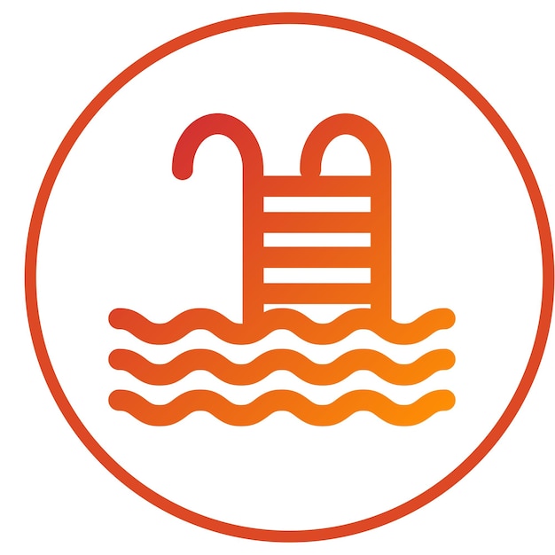 Diseño vectorial Estilo del icono flotante de la piscina