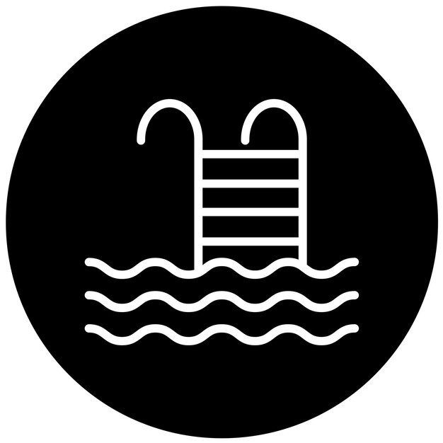 Diseño vectorial Estilo del icono flotante de la piscina