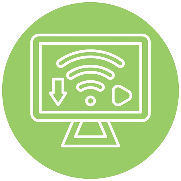 Diseño vectorial Estilo del icono del flujo de enlace descendente