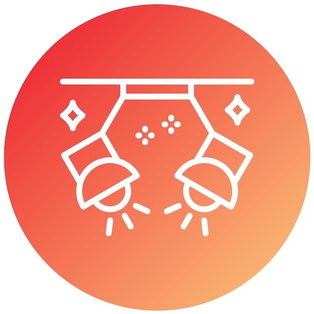 Diseño vectorial Estilo del icono del foco