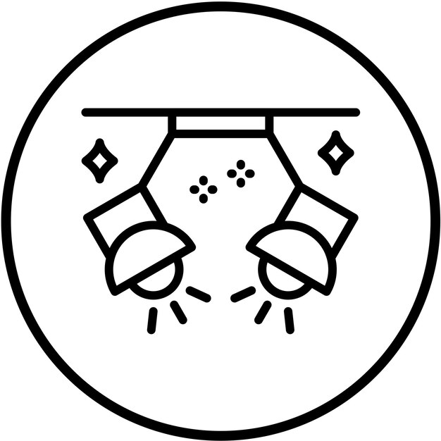 Diseño vectorial Estilo del icono del foco