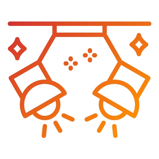 Diseño vectorial Estilo del icono del foco