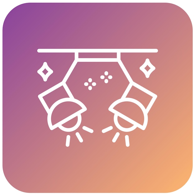 Diseño vectorial Estilo del icono del foco