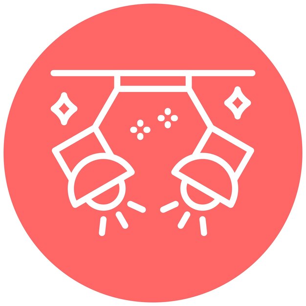Diseño vectorial Estilo del icono del foco