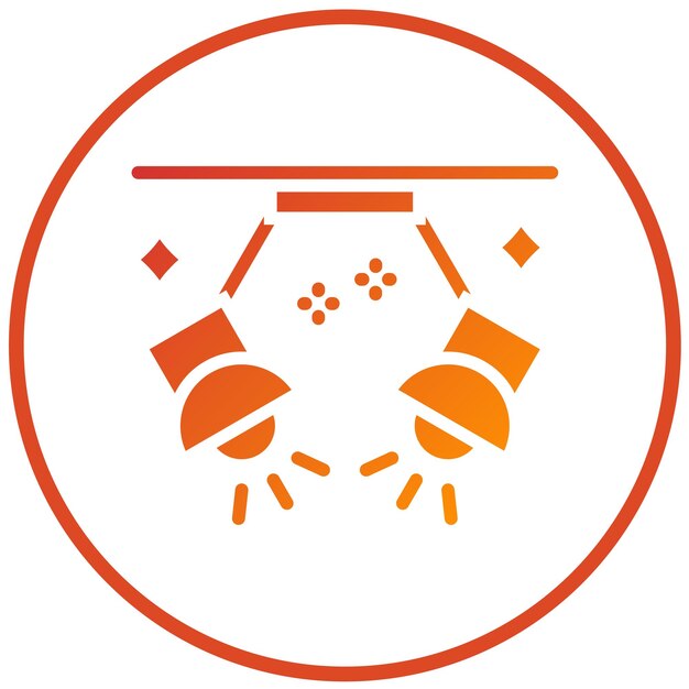 Diseño vectorial Estilo del icono del foco