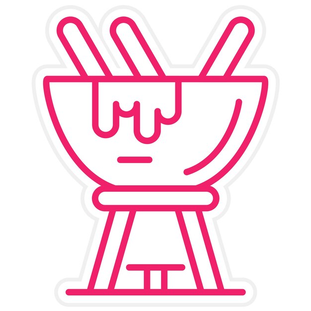 Diseño vectorial Estilo del icono de fondue