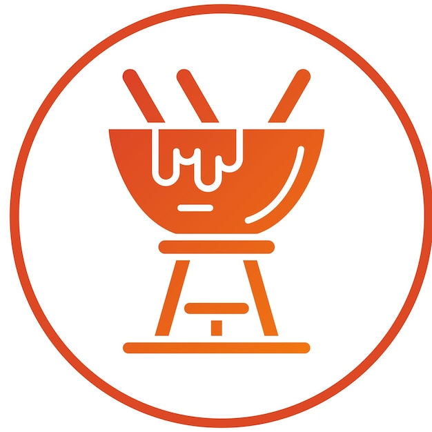 Diseño vectorial Estilo del icono de fondue