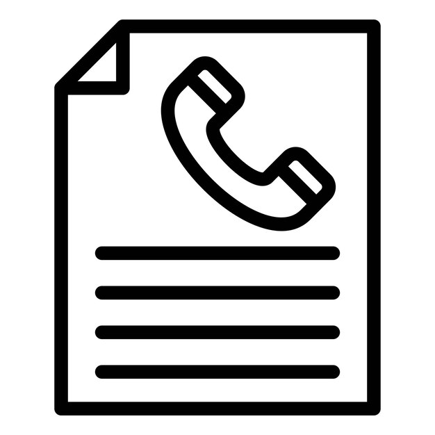 Diseño vectorial Estilo del icono del formulario de contacto