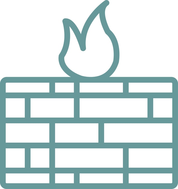 Diseño vectorial del estilo de icono de la fortaleza del cortafuegos