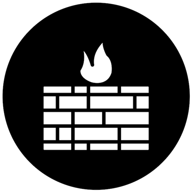 Diseño vectorial del estilo de icono de la fortaleza del cortafuegos