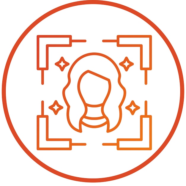 Diseño vectorial Estilo del icono de la foto de cabeza