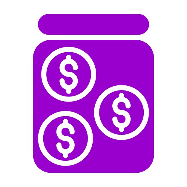 Diseño vectorial Estilo del icono del frasco de ahorro