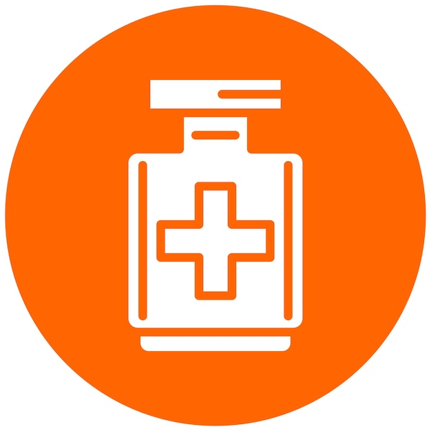 Diseño vectorial Estilo del icono del frasco de medicina